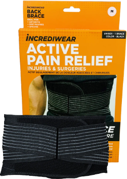 Unisex Back Brace (Black, Med) - 1 Brace - Incrediwear 