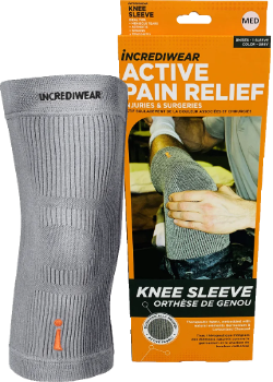 Unisex Knee Sleeve (Grey, Med) - 1 Sleeve