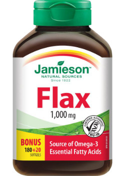 Flax 1,000mg - 180 + 20 Softgels BONUS