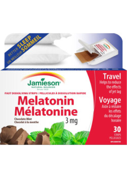 Melatonin 3mg (Chocolate Mint) - 30 Strips - Jamieson Melatonin 3mg (Chocolate Mint) - 30 Strips - Jamieson