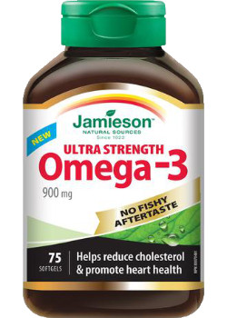 Omega-3 Ultra Strength (No Fishy Aftertaste) 900mg - 75 Softgels