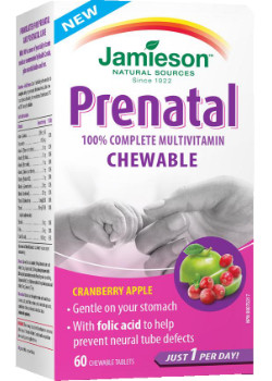 Prenatal 100% Complete Multi Vitamin (Cranberry Apple) - 60 Chew Tabs