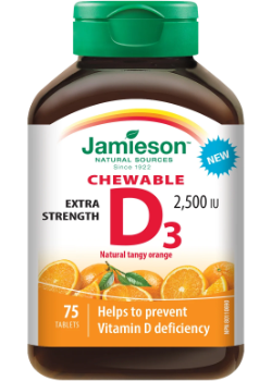 Extra Strength D3 2,500iu (Tangy Orange) - 75 Chew Tabs