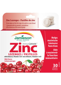 Zinc With Echinacea Vitamin C And Vitamin D (Wild Cherry) - 30 Lozenges