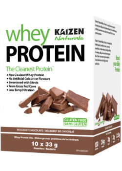 100% Natural Whey Protein (Decadent Chocolate) - 10 X 30.4g Packets - Kaizen