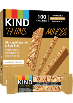 Kind Thins Bars (Almond Caramel & Sea Salt) - 10 x 21g