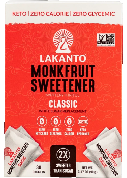 Lakanto Monkfruit Sweetener 2x Sweeter Than Sugar (Classic) - 3g x 30 Packets