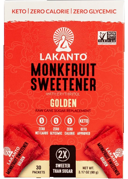 Lakanto Monkfruit Sweetener 2x Sweeter Than Sugar (Golden) - 3g x 30 Packets