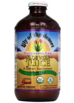 Aloe Vera Juice (Whole Leaf Juice 5x Concentrate) 100% (Glass Bottle) - 946ml - Lily Of The Desert