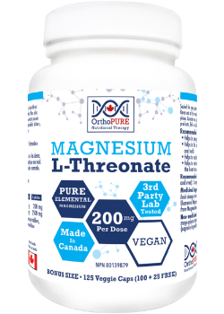 Ortho-Pure Magnesium L-Threonate 200mg (Daily Dose) - 125 V-Caps