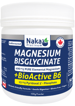 Magnesium Bisglycinate 400mg + Bioactive B-6 15mg (Unflavoured) - 100g