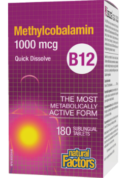 B-12 Methylcobalamin 1,000mcg - 180 Sublingual Tabs