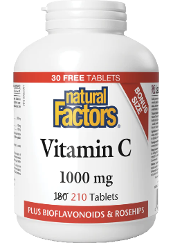 Vitamin C 1,000mg + Bioflavonoids & Rosehips - 180 + 30 Tabs BONUS