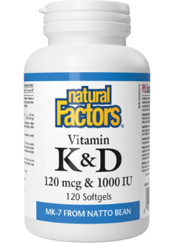 Vitamin K+D 120mcg/1,000iu - 120 Softgels