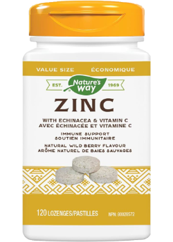 Zinc With Echinacea & Vitamin C (Wild Berry) - 120 Lozenges