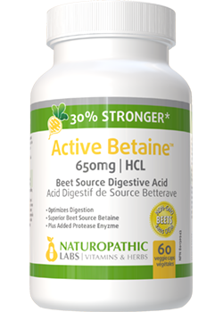 Active Betaine HCL 650mg (30% Stronger) - 60 V-Caps