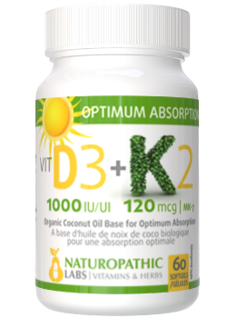 Vitamin D3 1,000iu + K2 120mcg - 60 Softgels