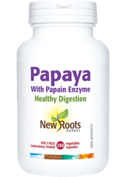 Papaya With Papain Enzyme - 100 V-Caps - New Roots