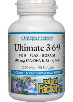 Ultimate Omega Factors 3-6-9 1,200mg - 90 Softgels