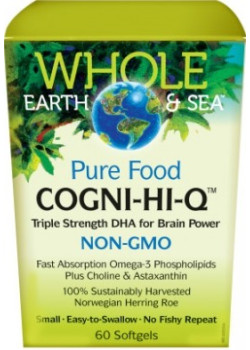 Whole Earth & Sea Pure Food Cogni - Hi - Q - 60 Softgels - Natural Factors Whole Earth & Sea Pure Food Cogni - Hi - Q - 60 Softgels - Natural Factors