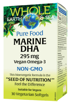 Whole Earth & Sea Pure Food  Marine DHA Vegan Omega-3 - 30 Veggie Softgels