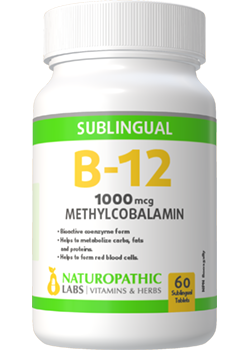B-12 Methylcobalamin 1,000mcg Sublingual - 60 Lozenges