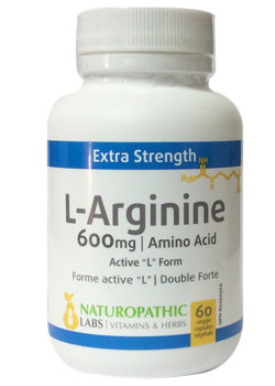 L - Arginine 600mg - 60 V-Caps - Naturopathic Labs