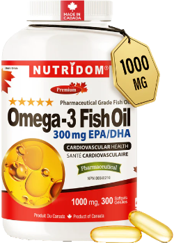 Omega-3 Fish Oil 1000mg - 300 Softgels