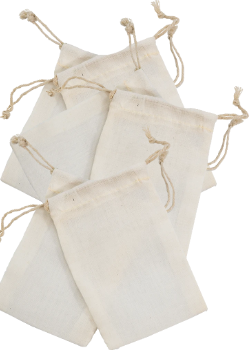 Cotton Drawstring Bags - 6 Bags