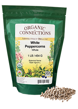 Peppercorns White (Organic Whole) - 454g