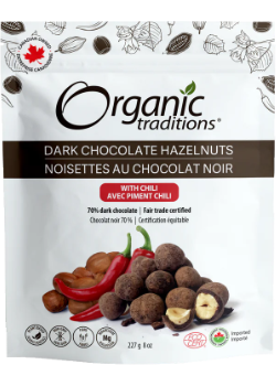 Dark Chocolate Hazelnuts Covered With Chili (Organic) - 227g - Organic Traditions