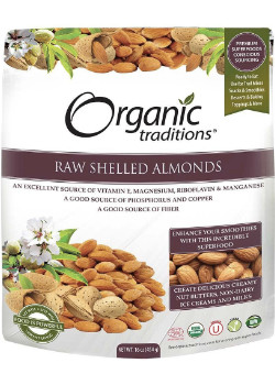 Raw Shelled Almonds (Organic) - 454g + Organic Traditions