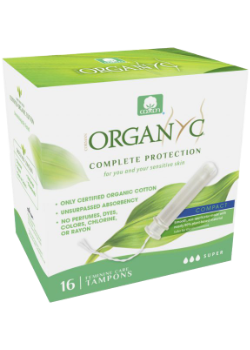 Compact Cotton Tampons (Super) - 16 Pieces