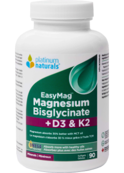 EasyMag Magnesium Bisglycinate + D3 & K2 - 90 Softgels 