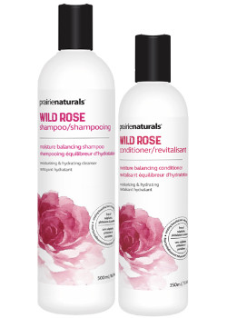 Wild Rose Moisture Balancing Shampoo & Conditioner - 500ml + 350ml - Prairie Naturals