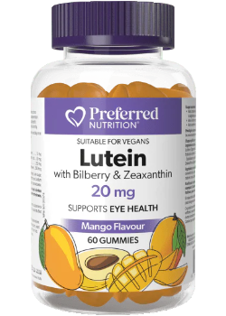 Lutein With Bilberry & Zeaxanthin 20mg (Mango) - 60 Gummies - Preferred Nutrition 