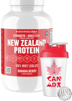 Schinoussa Probiotic New Zealand Protein Whey Isolate (Banana Berry) - 910g + BONUS