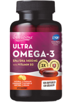Sea-Licious Ultra Omega-3 + Vitamin D3 - 120 Softgels - Karlene’s Sea-licious