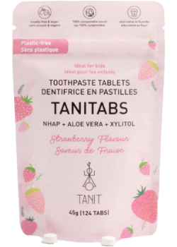 Tanitabs Toothpaste Tablets (Strawberry, Pouch) - 124 Tabs