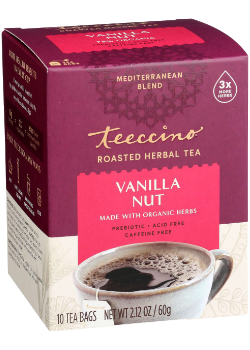 Organic Roasted Herbal Tea (Vanilla Nut) - 10 Tea Bags - Teeccino