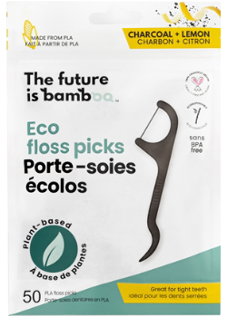 Floss Picks (Charcoal Lemon) - 50 Pieces