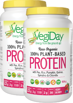 Vegiday Raw Organic Protein (Very Berry) - 936 + 936g 