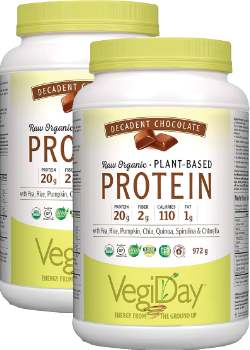 Vegiday Raw Organic Protein (Decadent Chocolate) - 972 + 972g 