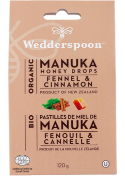 Organic Manuka Honey Drops (Fennel & Cinnamon) - 120g - Wedderspoon