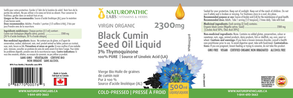 Black Cumin Seed Oil 2,300mg (Liquid) - 500 + 125ml FREE