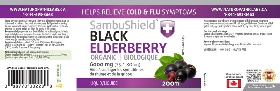 Sambushield Black Elderberry Syrup (Organic) - 200ml