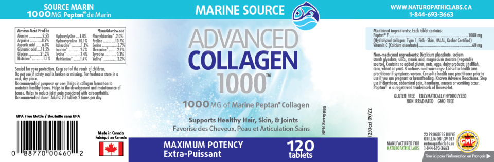 Advanced Collagen 1,000mg (Marine) - 120 + 60 Tabs FREE