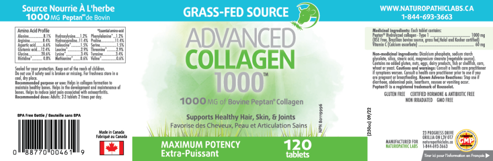 Advanced Collagen 1,000mg (Bovine) - 120 Tabs