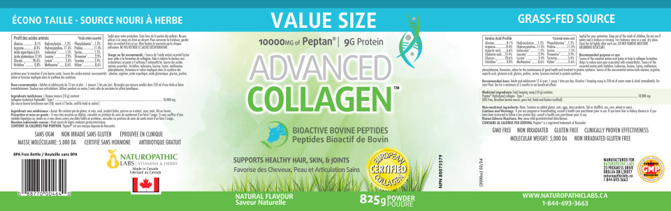 Advanced Collagen (Bovine Source Natural Flavour) - 825g + BONUS