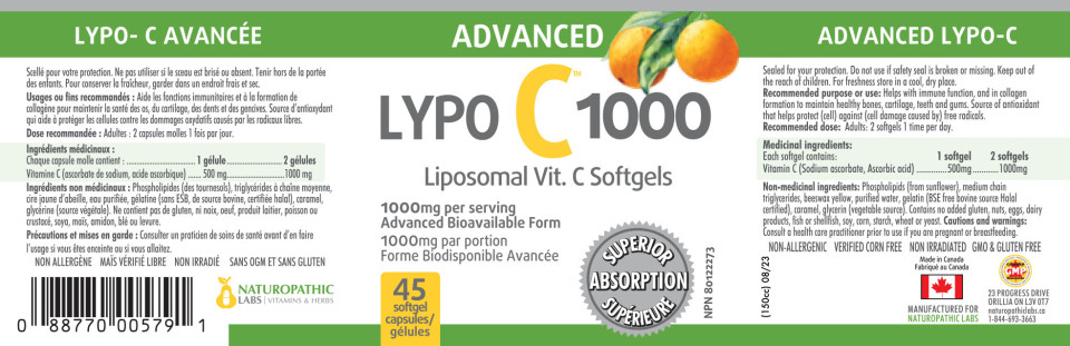 Lypo-C 1000 (Liposomal Vit. C) - 45 Softgels